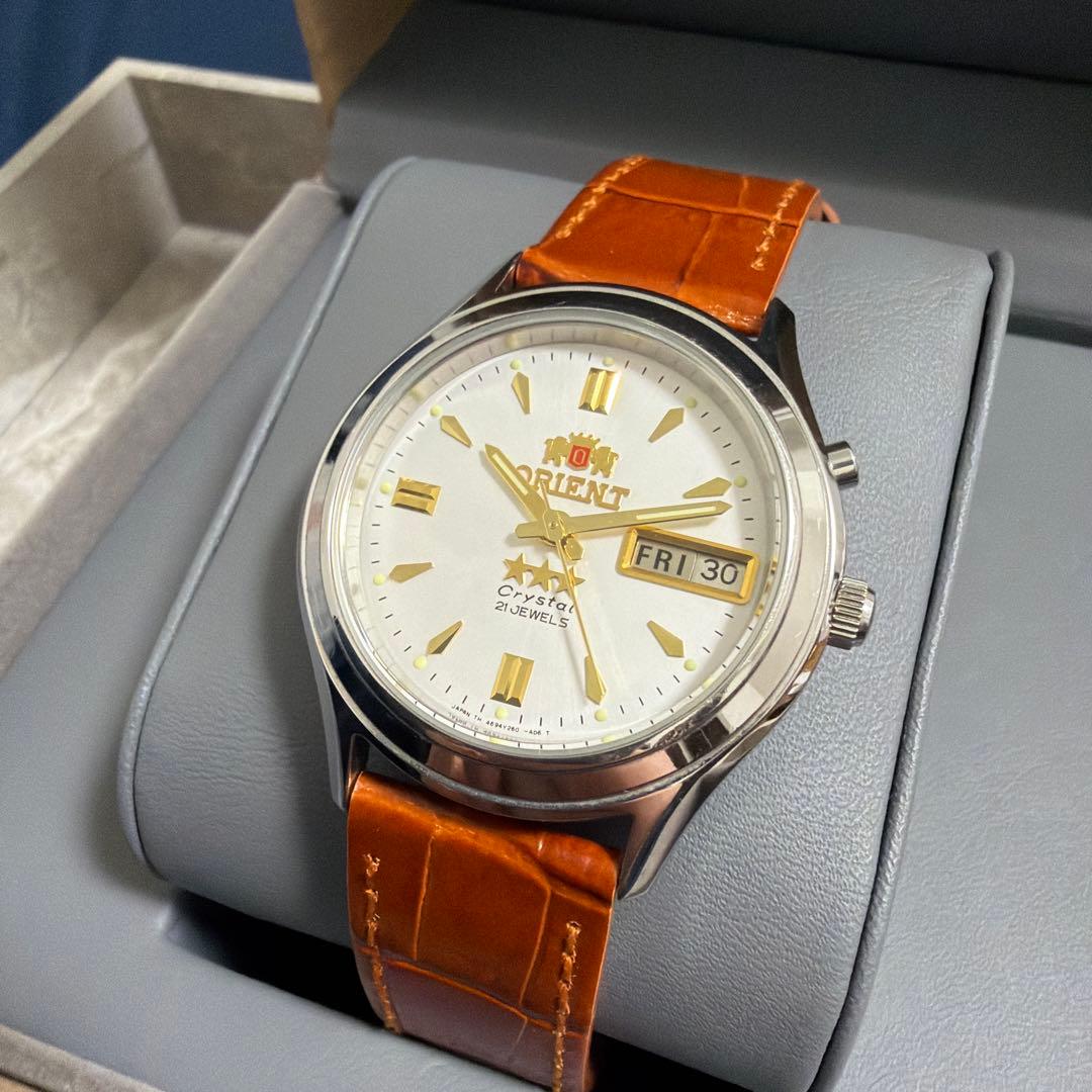 【稼動品】ORIENT オリエント スリースター 自動巻き デイデイト 21石