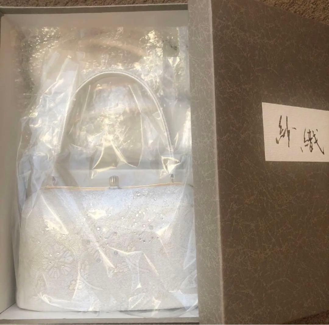 ホワイト和装用バッグと草履セット（沙織ブランド）