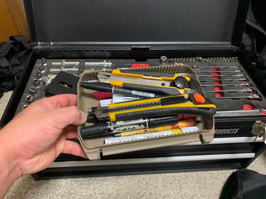 工具箱 レンチ ソケット ペンチ シャーペン ボールペン ラチェット