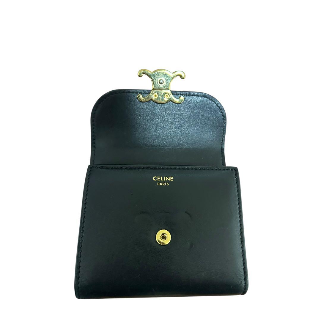 CELINE セリーヌ　トリオンフ　カーフスキン　三つ折り　財布　ミニ財布