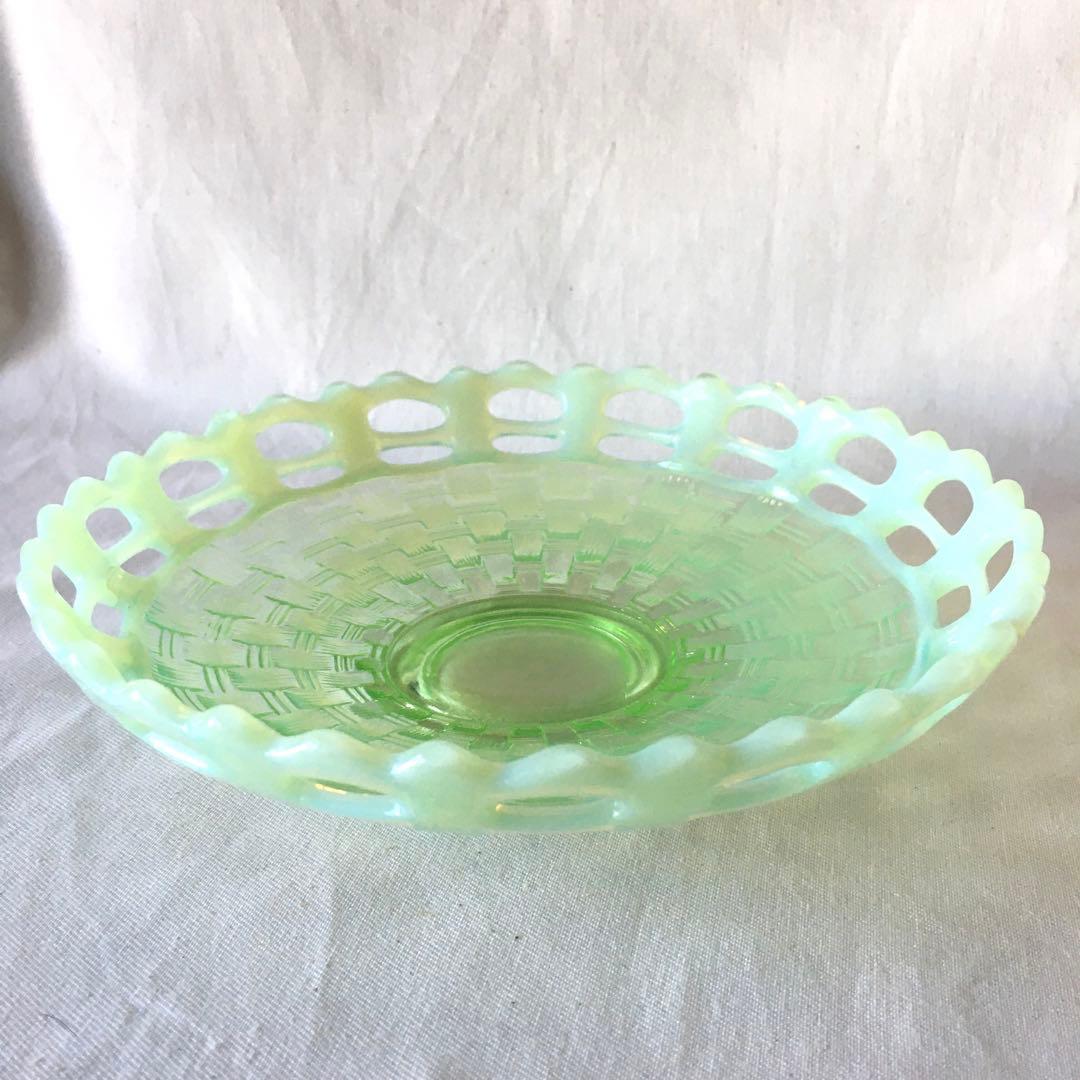 ガラスプレート　アンティーク　アメリカ　フェントン