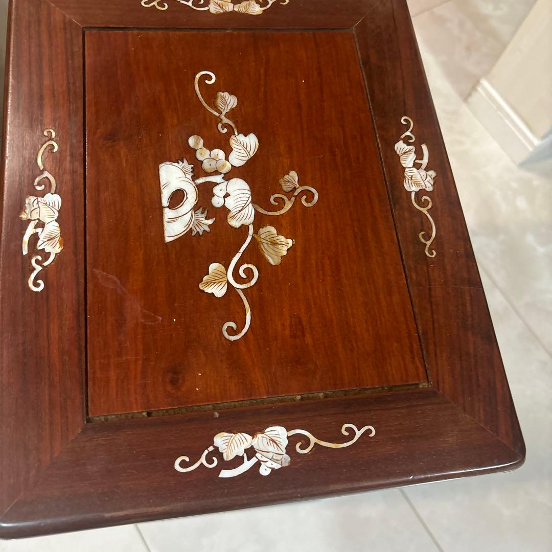 引き出し　小引き出し　家具　螺細　花梨　4段