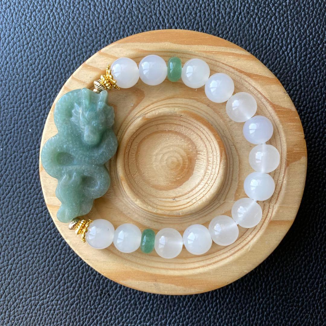 ローズクオーツ龍ブレスレット　恋愛運