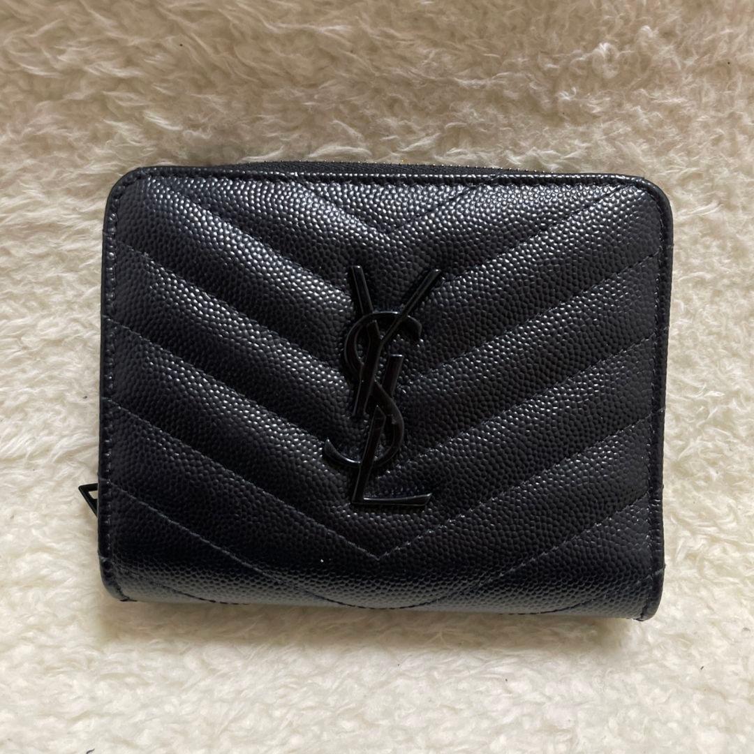 くんくん様 　サンローラン　折り財布　キャビアスキン　極美品‼️