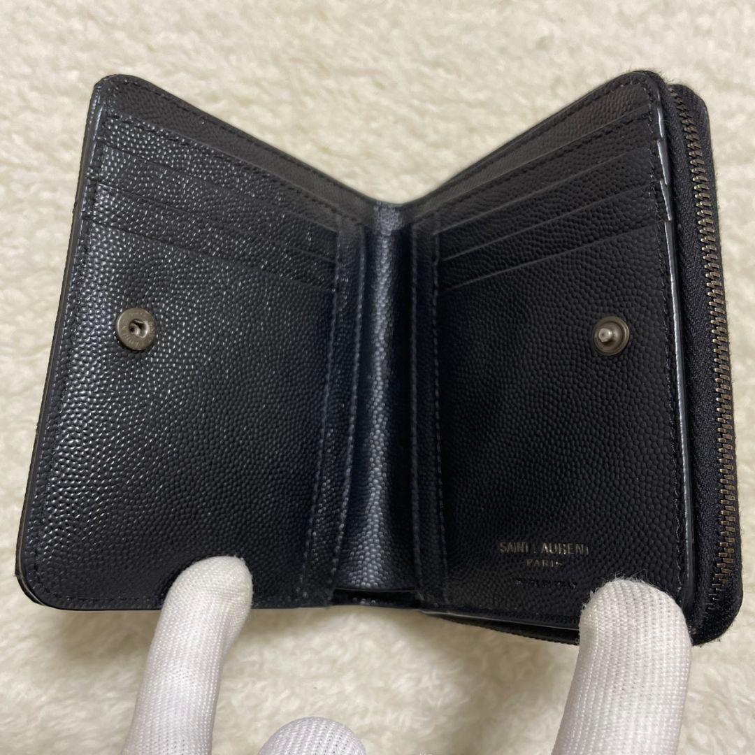 くんくん様 　サンローラン　折り財布　キャビアスキン　極美品‼️