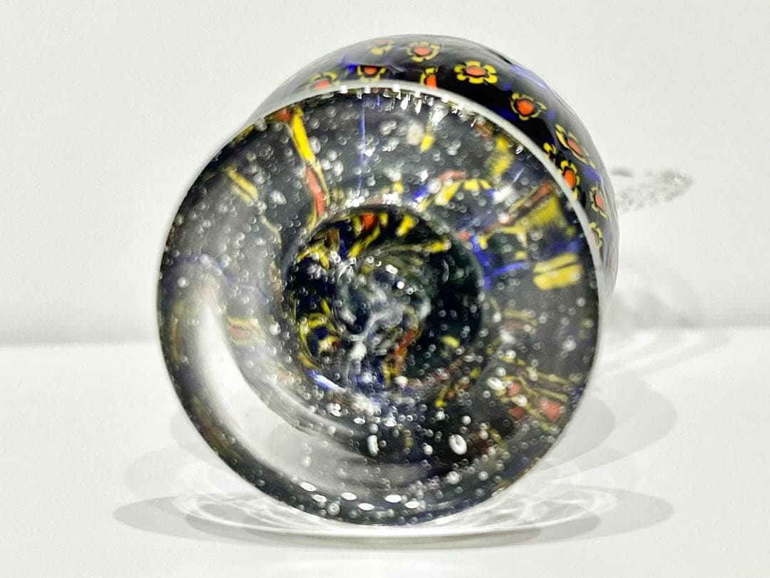 レトロ ベネチアンガラス ムラーノ ミルフィオリ 水差し イタリア ネイビー