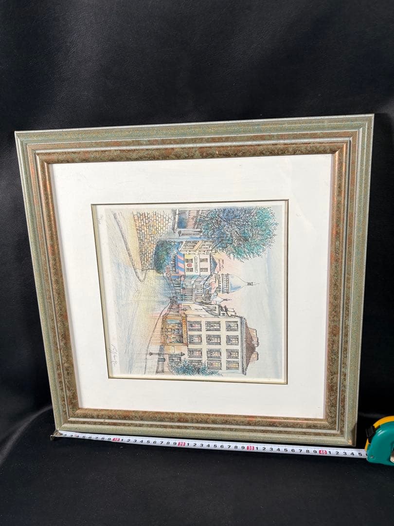 C082 ミッシェル・ドラクロワ リトグラフ 直筆サイン入「パリの街角」