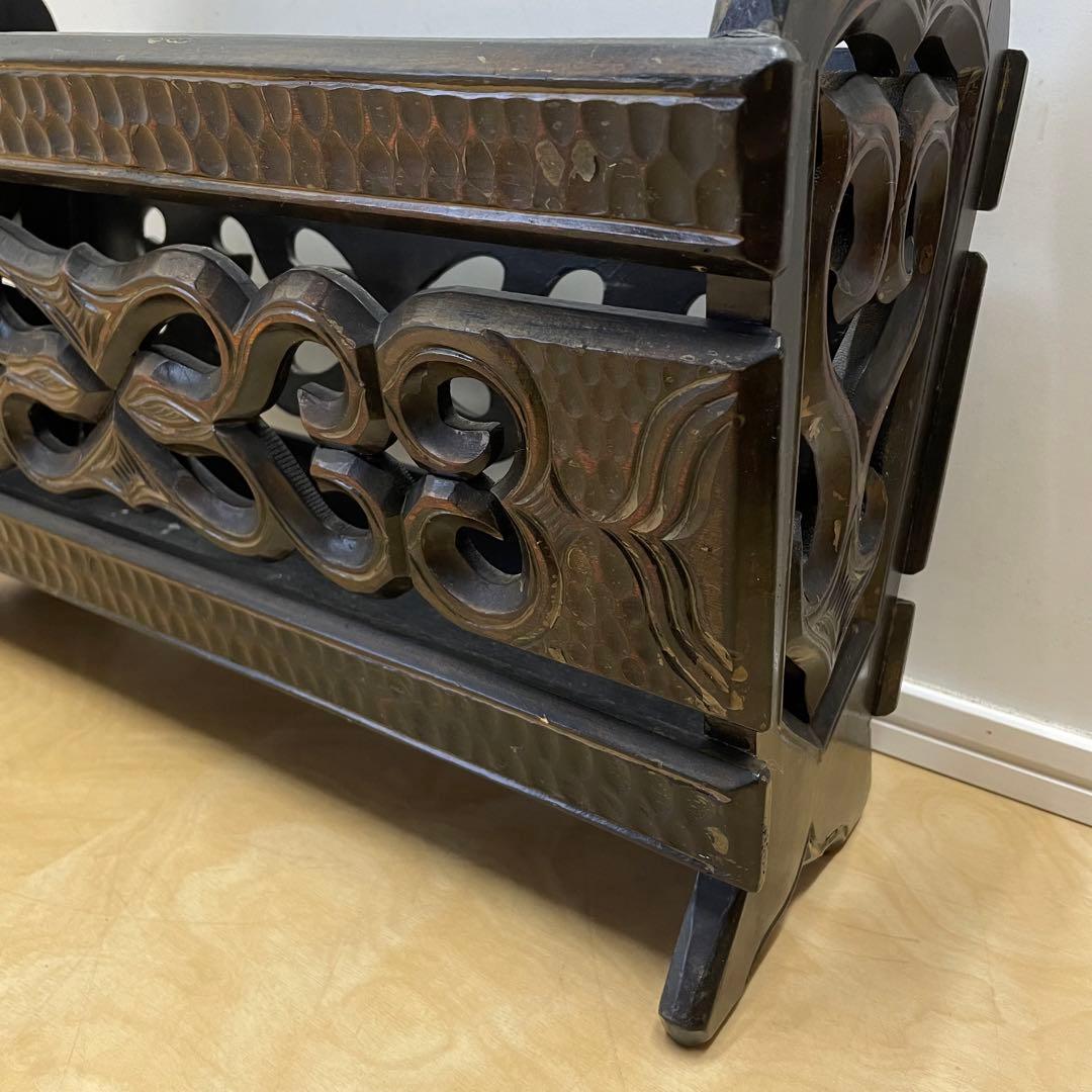 アイヌ 木彫り マガジンラック 木製 ビンテージ レトロ アンティーク