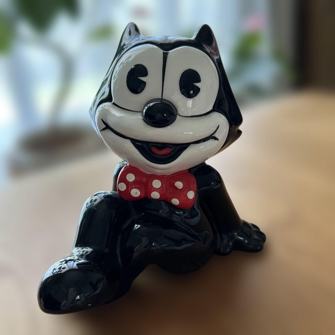週末値下げFelix the cat フィリックス　陶器　貯金箱　レトロ1987