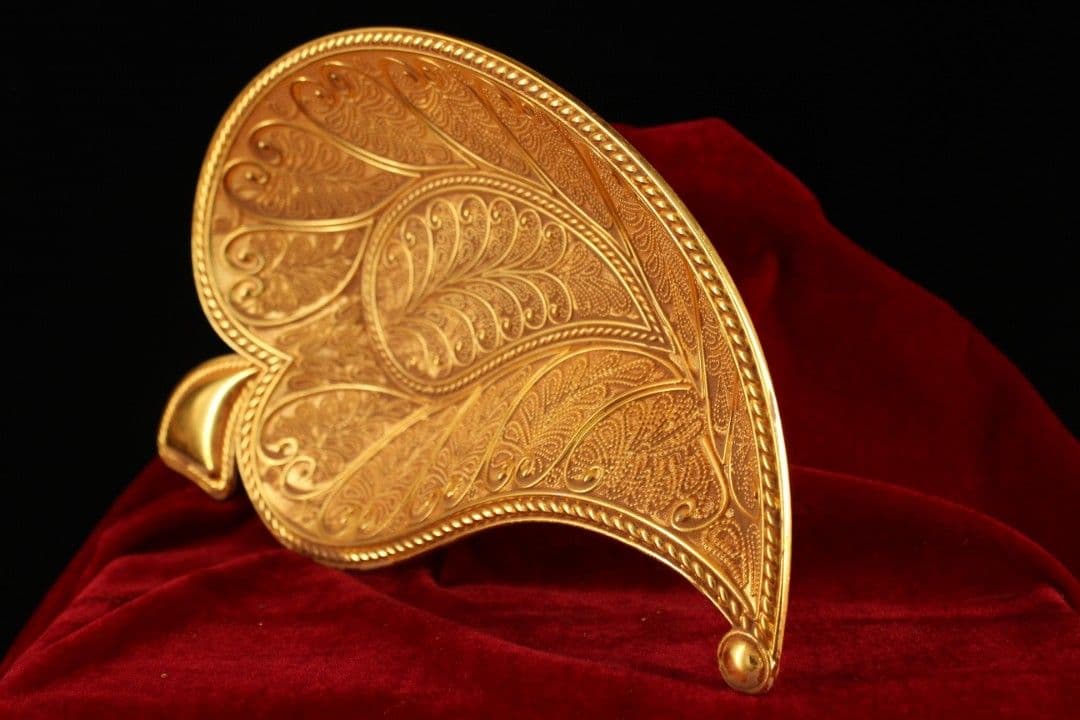 銅 細工 鎏金葉盤 果実盤 装飾品 工芸品 美術品 置物