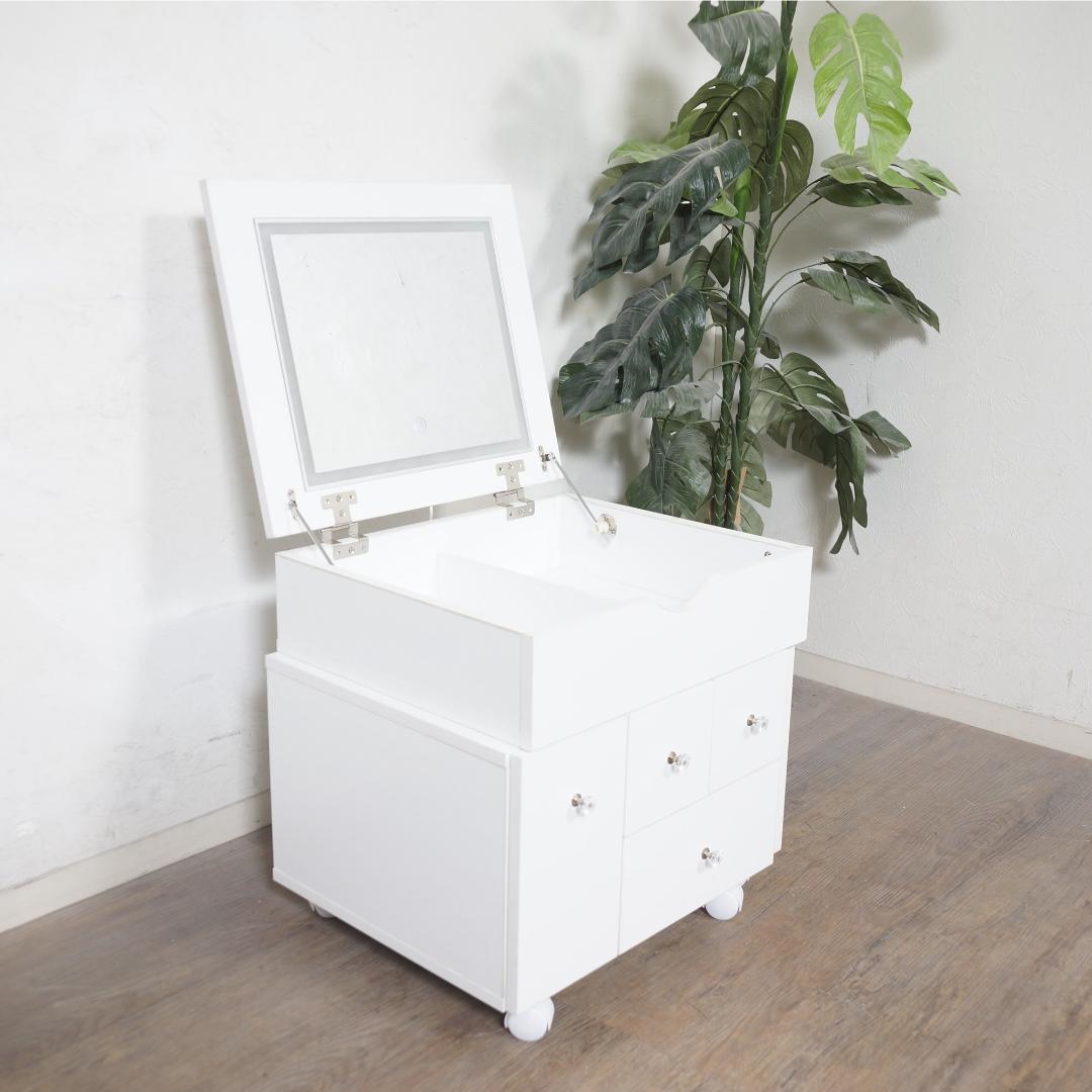 送料無料【新品】LED 女優ライト付き 大容量 コスメワゴン アウトレット