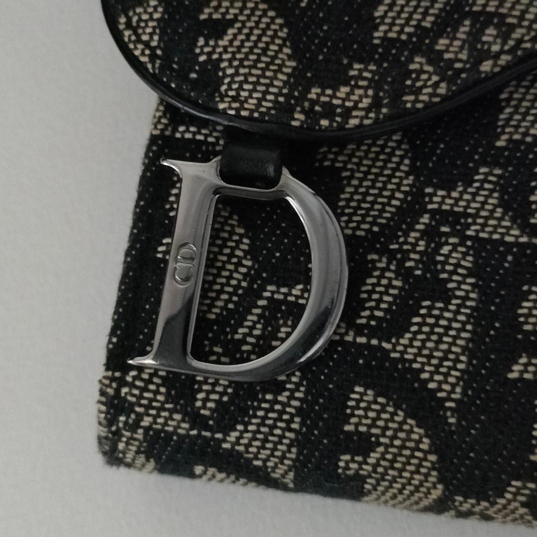 【極美品】ディオール オブリーク ジャガード サドル CD金具 三つ折り財布