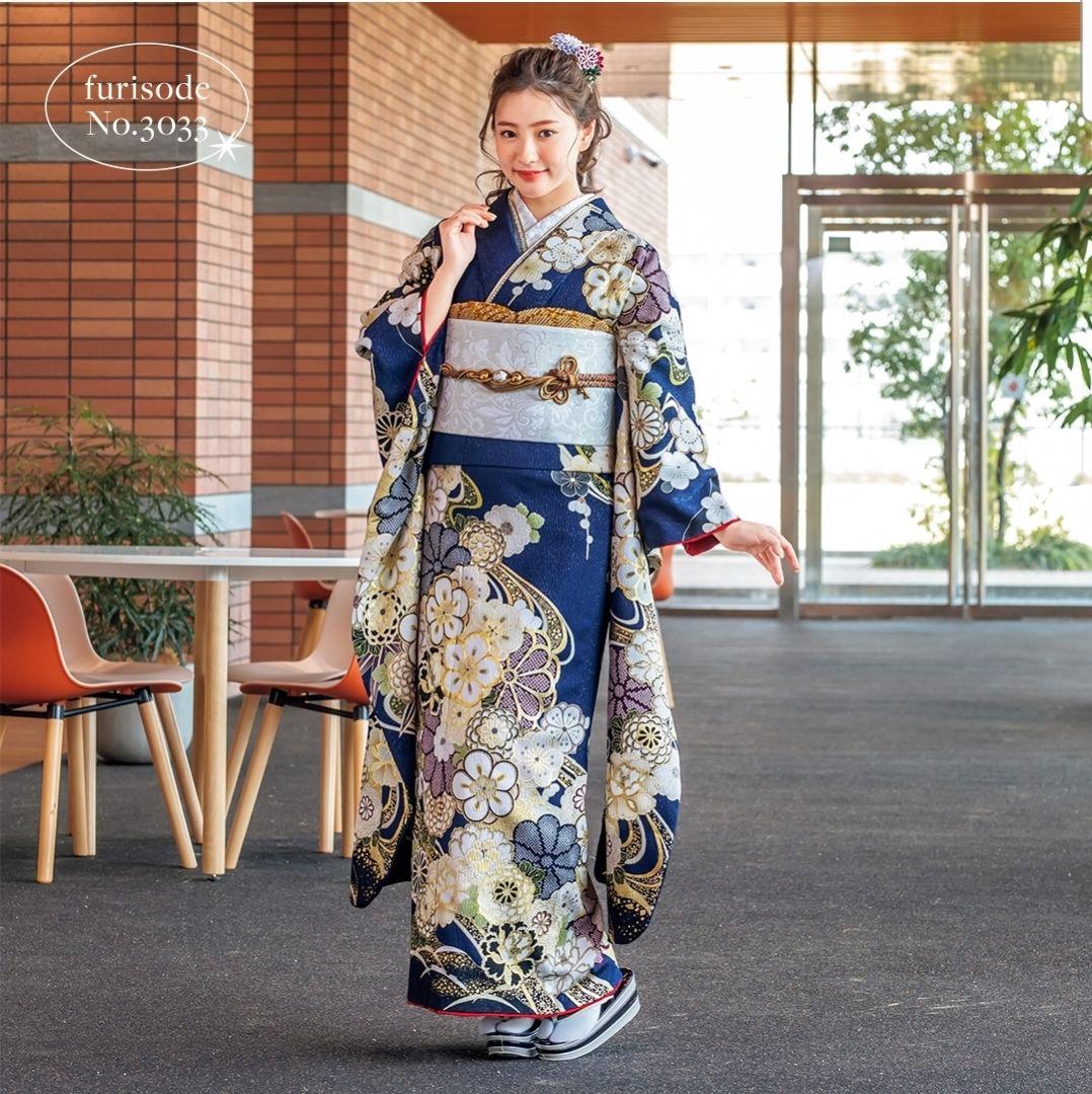 ねね丹後ちりめん 振袖セット 黒 金