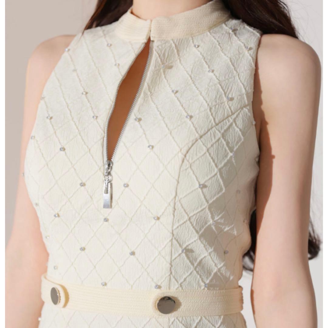 ROBE de FLEURS Glossy タイトドレス アイボリー