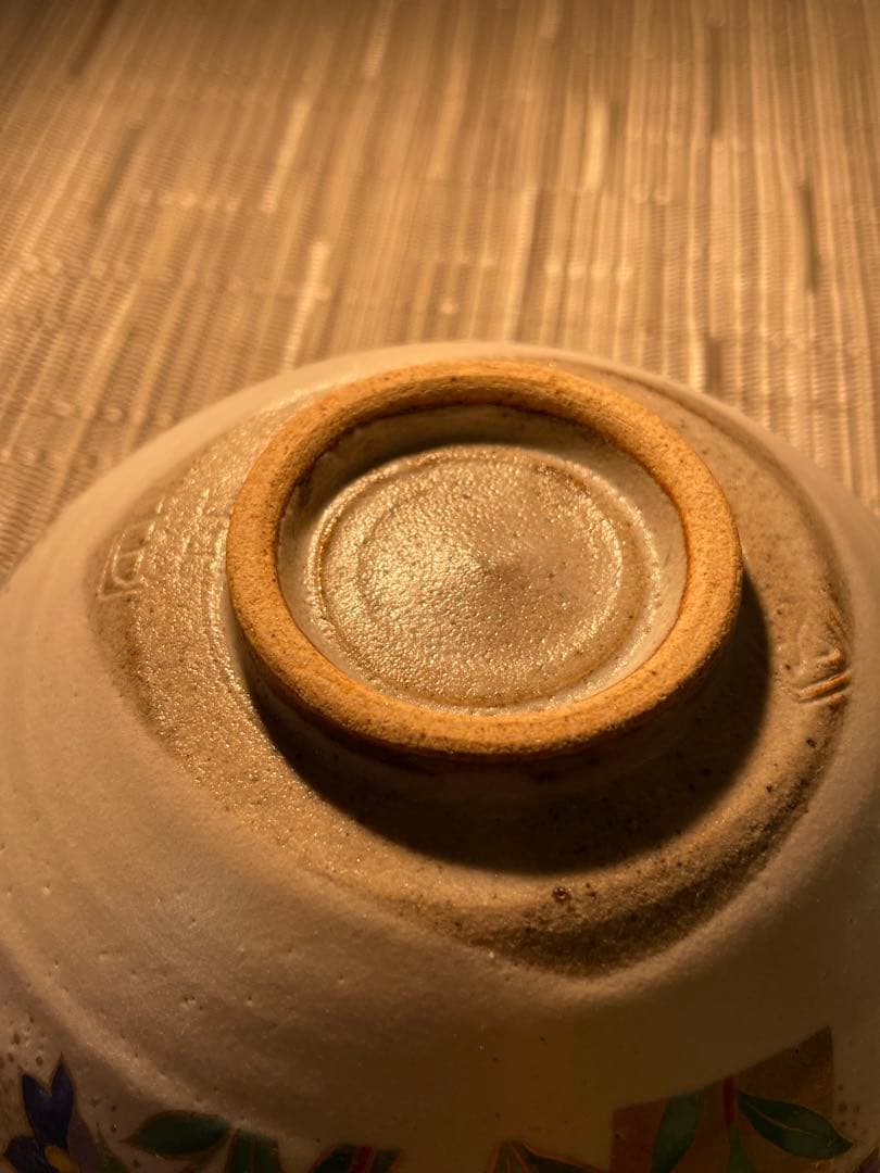 133桑野むつ子 京都 御所の花十二ヶ月【9月桔梗】抹茶椀・和陶皿 しおり付き