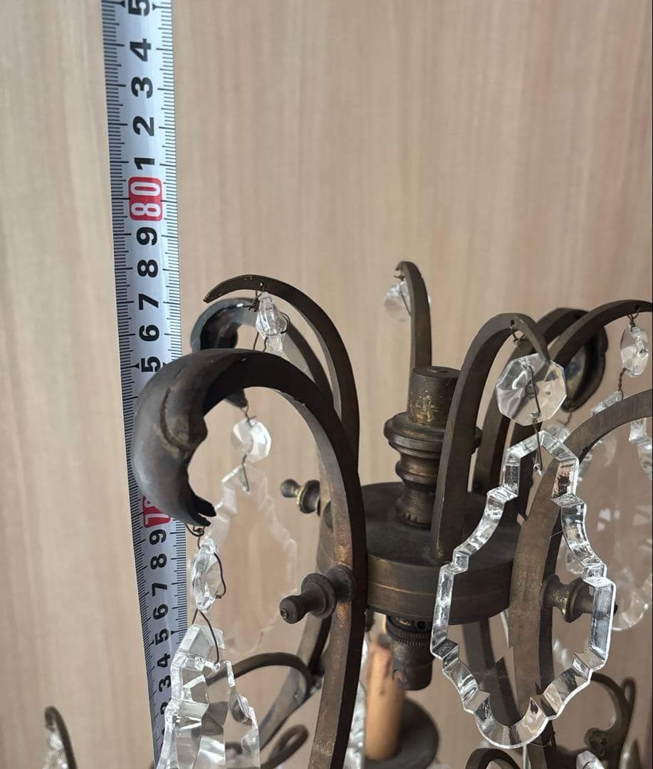 アンティーク　テーブルシャンデリア　4灯　ガラス