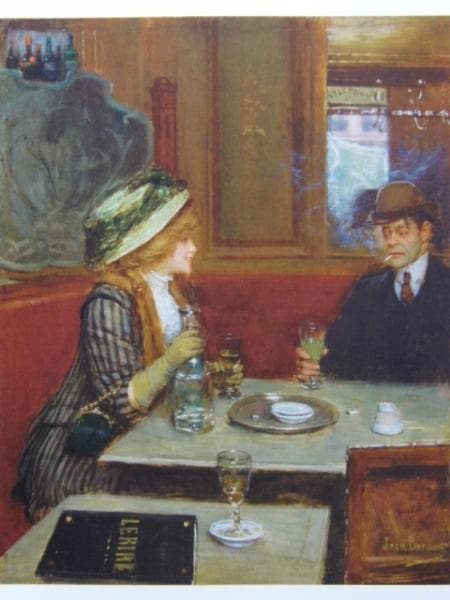 Jean Beraud、Scene de Bistro、希少画集より、新品額装付