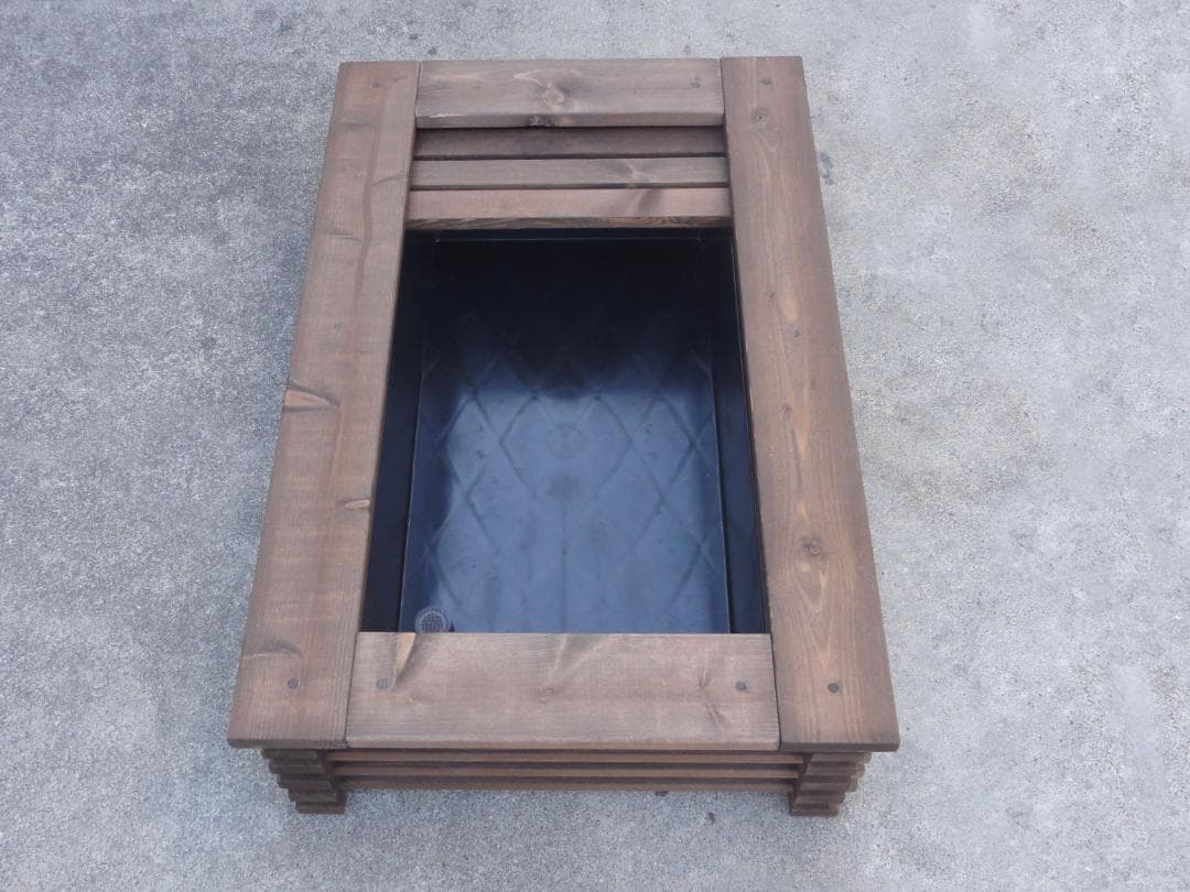 ビオトープ 25L トロ舟＆木枠セット（棚付き）メダカ・金魚飼育用