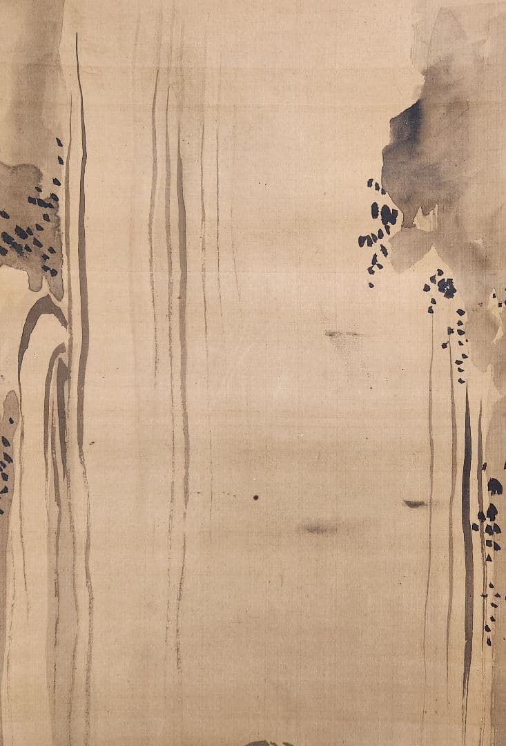 【鯉の滝登り図】狩野栄川院典信 掛け軸 2643 狩野派江戸古画 昇龍　肉筆