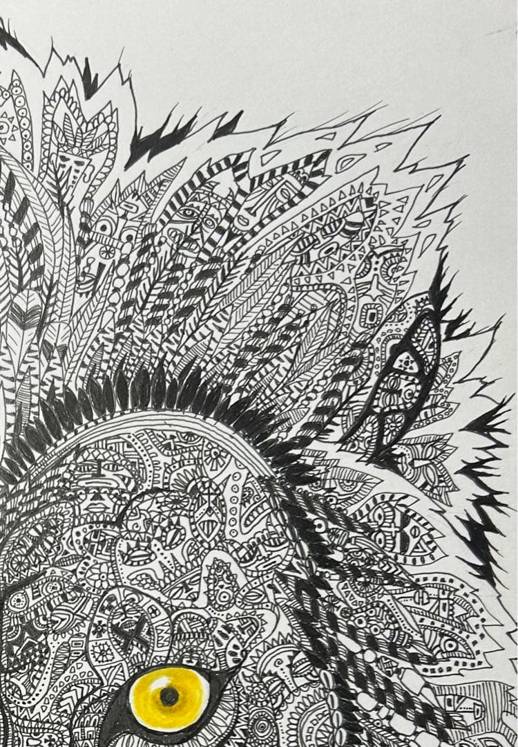 ライオン　動物ペン画No.14