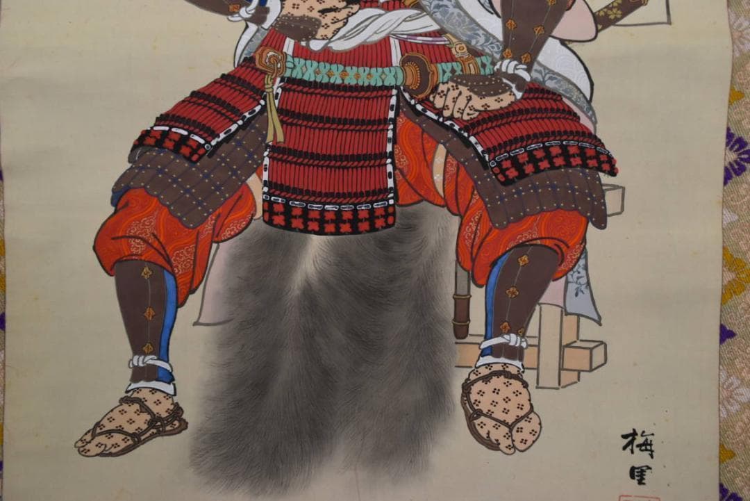 【真作】梅里/桃太郎図/掛軸☆宝船☆AB-388