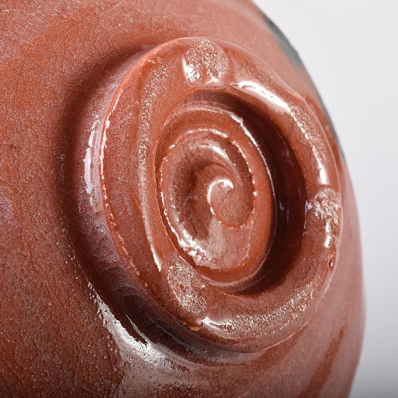 茶道具　楽焼　佐々木松楽造　赤楽茶碗　共箱　C　R8673