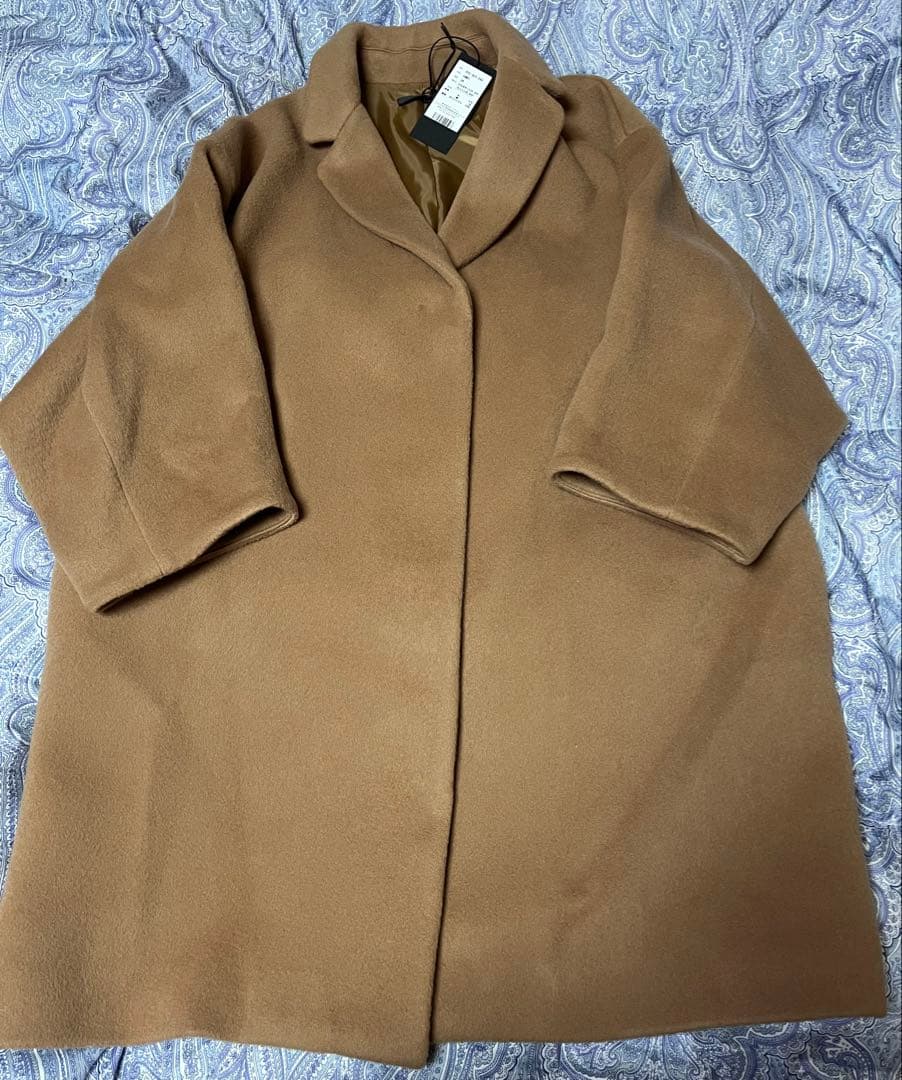 新品タグ付YOKO CHANバックパールコートYCC-625-242キャメル38