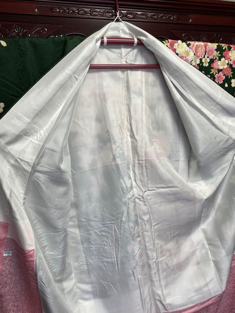 ★今週中価格★【卒業式/土屋太鳳着用】正絹振袖フルセット　深緑花柄ジョイフル恵利