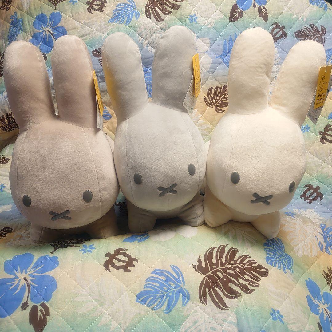 ブルーナアニマル 特大サイズぬいぐるみうさぎ 2 アイボリーグレーブラウン ②