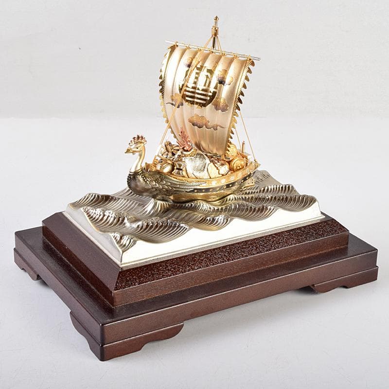 関武比古造　銀製　SILVER985刻印　宝船　約96g　Y　R9116B