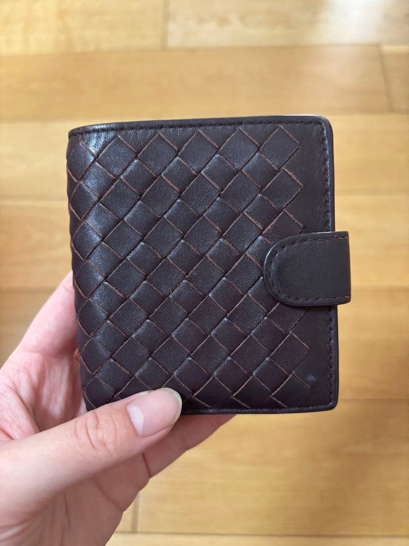 箱付きBottega Veneta 二つ折り財布 ダークブラウン