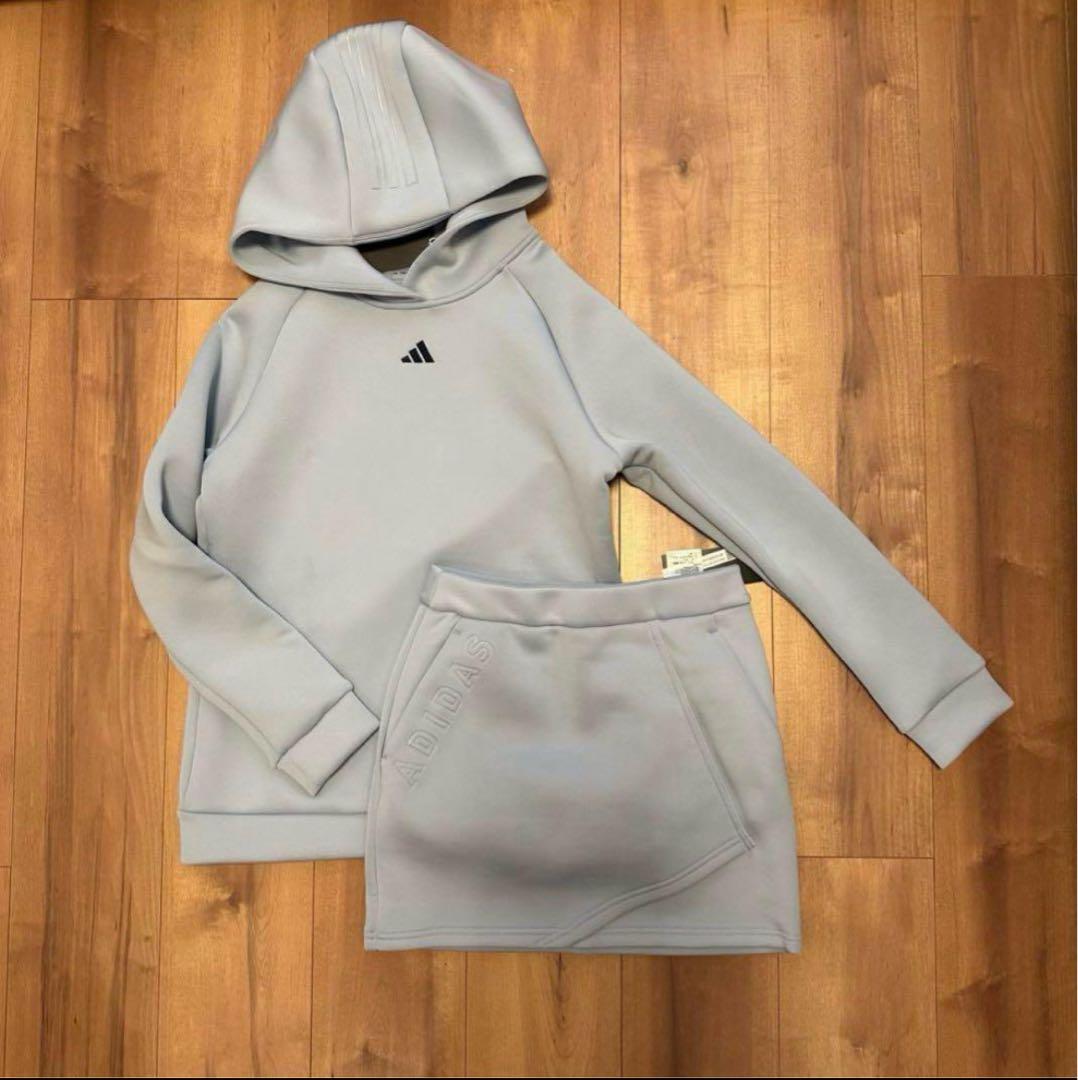 ダンボールニット　セットアップ　上下S 秋冬　水色　もちもち　ゴルフ