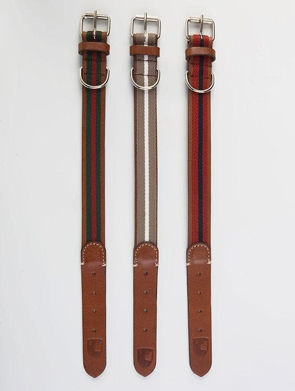 スペイン製 高級犬用リードと首輪セットBaseball Red（小型犬 中型犬）