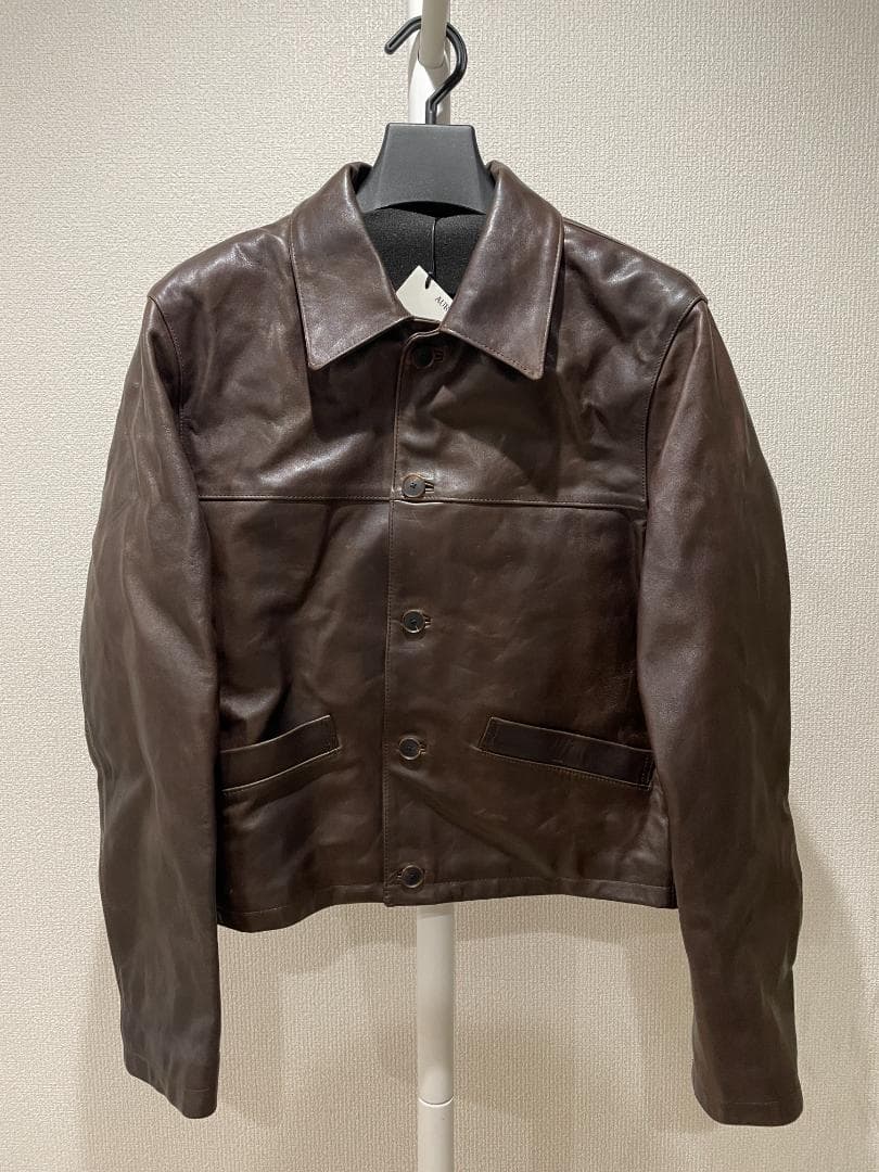 ジャケット・アウター AURALEE HEAVY LAMB LEATHER BLOUSON 4