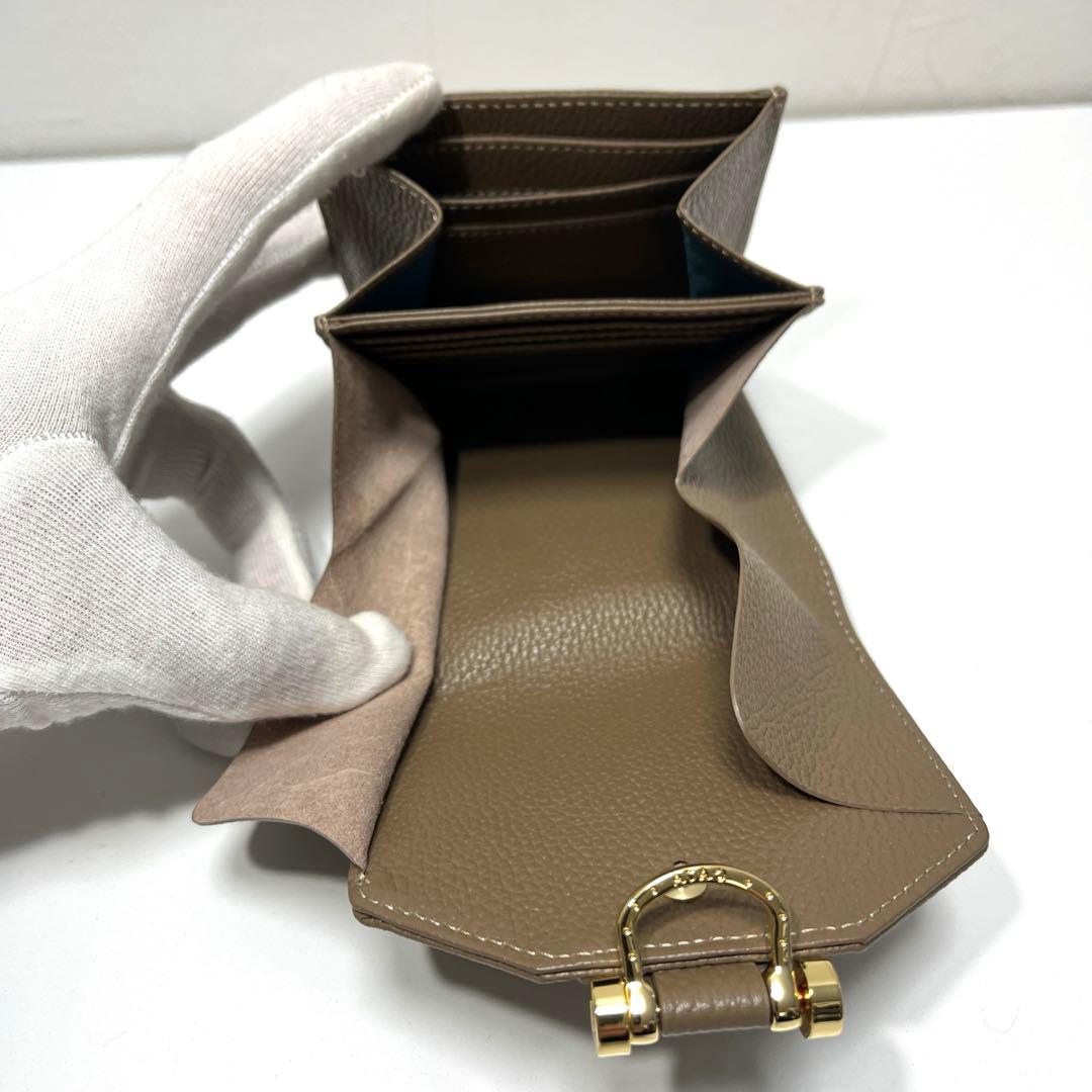 【2025.12月買上証明付き】ATAO ブラウン 二つ折り財布