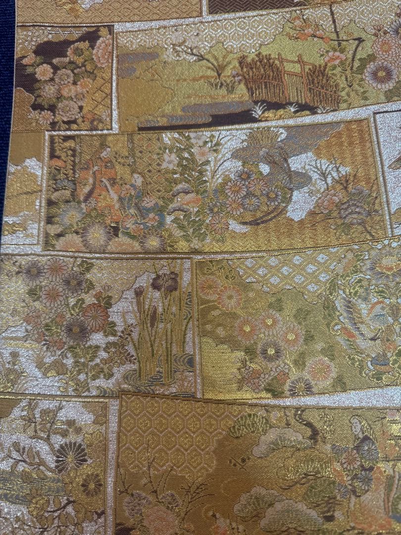 2683袋帯 古代彫金紋 西陣織 金糸　高級上質上品　約440cm 未使用