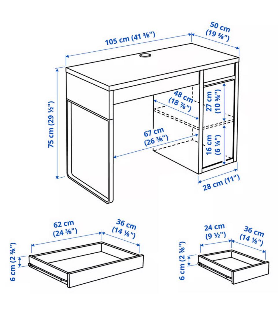【IKEA】デスク（ホワイト）MICKE ミッケ