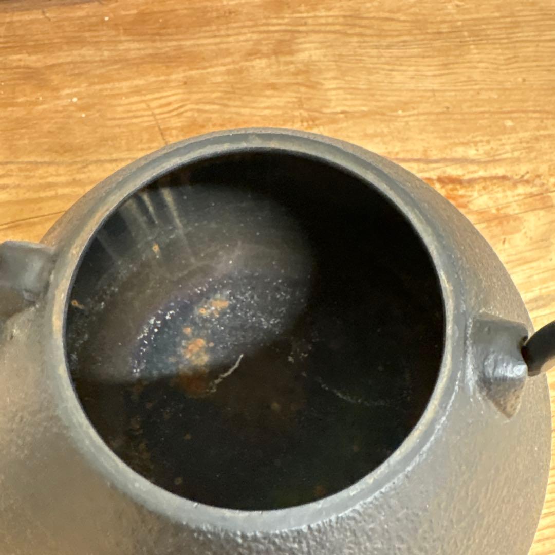 小笠原陸兆　鉄瓶　南部鉄器　やかん　末広　1L 美品