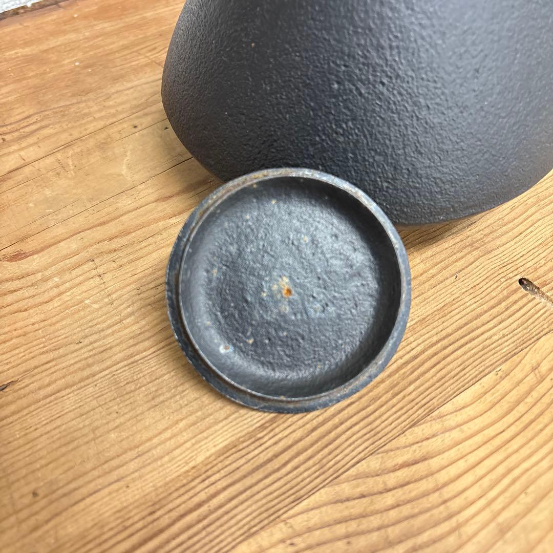 小笠原陸兆　鉄瓶　南部鉄器　やかん　末広　1L 美品