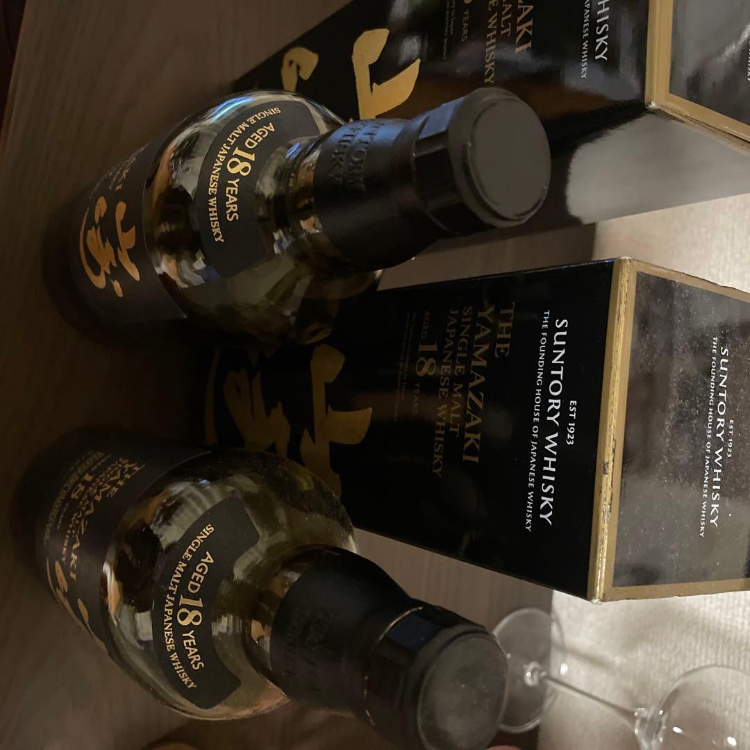 山崎 18年 シングルモルトウイスキー 700ml 【空瓶】 2本セット