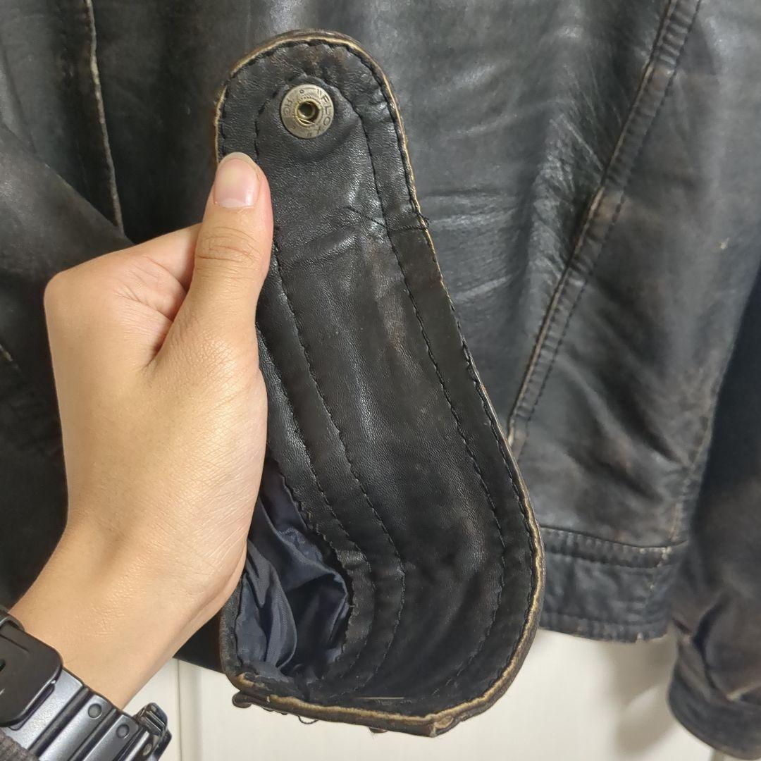 ジャケット・アウター archive faded single leather jacket