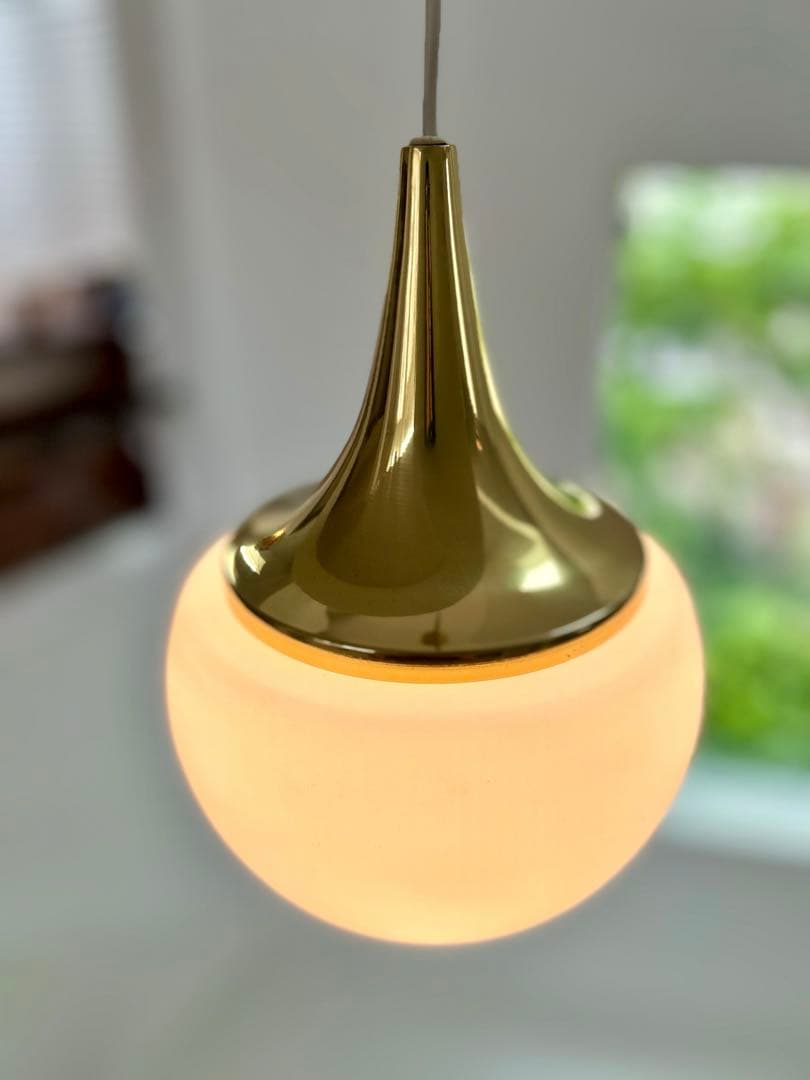 独1970年代　Limburg 真鍮とフロストガラス　ヴィンテージ・ペンダント