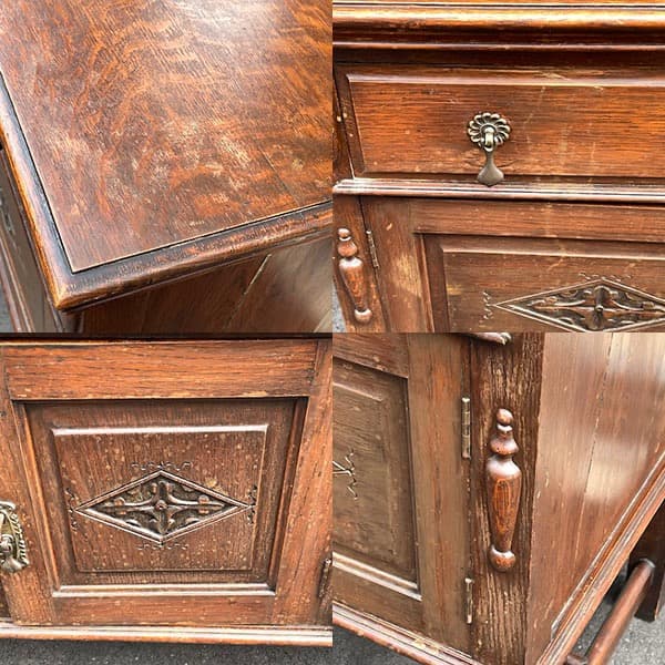 イギリスアンティーク　ミラーバックサイドボード　キャビネット　リビングボード