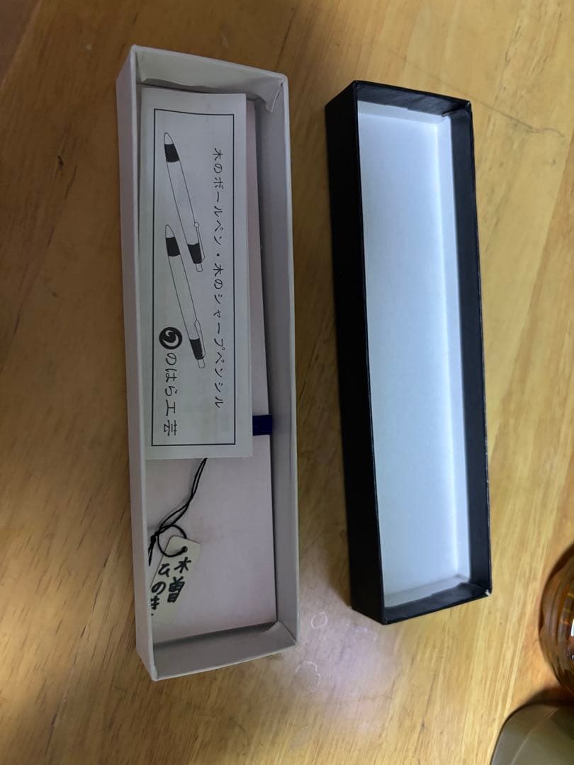 【箱付き】野原工芸ボールペン　艶消しシルバー金具　木曽檜