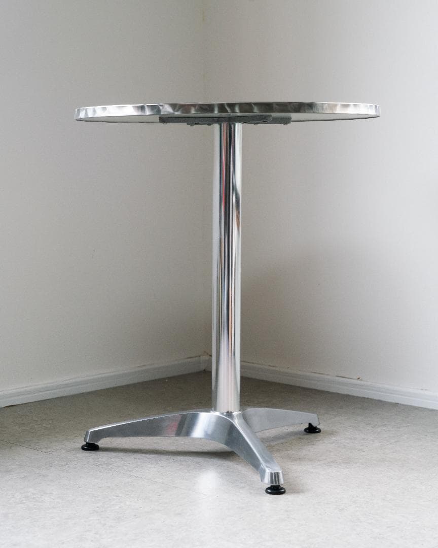 90s ヴィンテージ メタリック ラウンドテーブル ダイナー仕様 レトロモダン