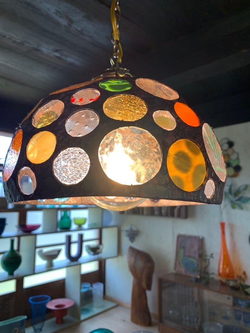 ステンドグラスランプ　ガラスランプ　ひっかけシーリングライト