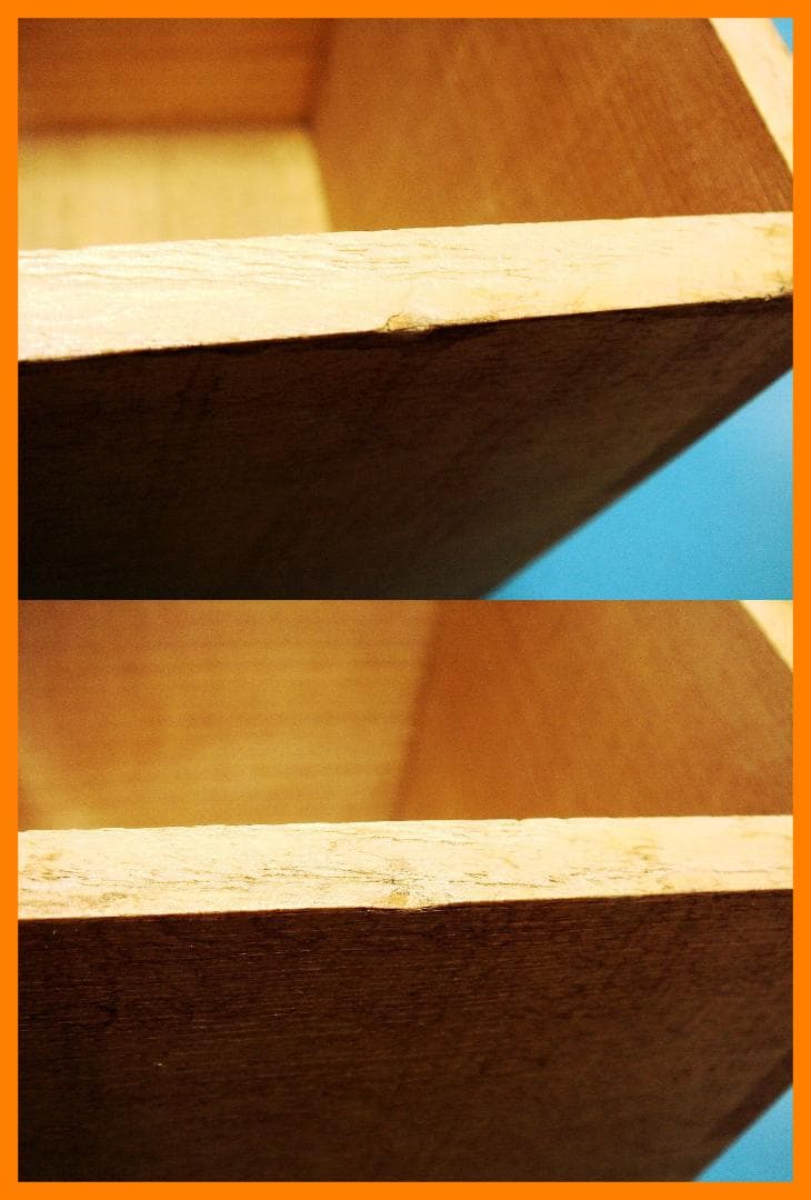 270『古い空箱（四方桟 紐付き）』黄　/骨董品 古美術 アンティーク 古玩