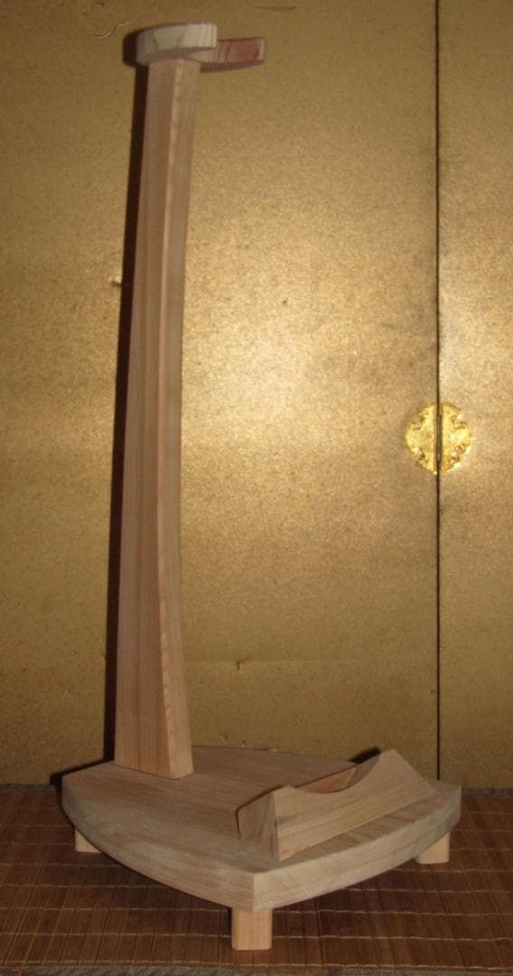 ◆ 木造 木地仕上げ　薩摩琵琶設置用 琵琶架 邦楽器　 鑑賞用　 ◆