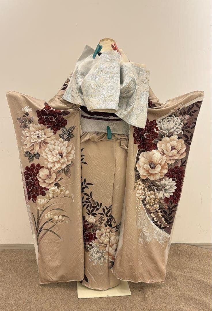 くすみ系　振袖振袖フルセット　牡丹