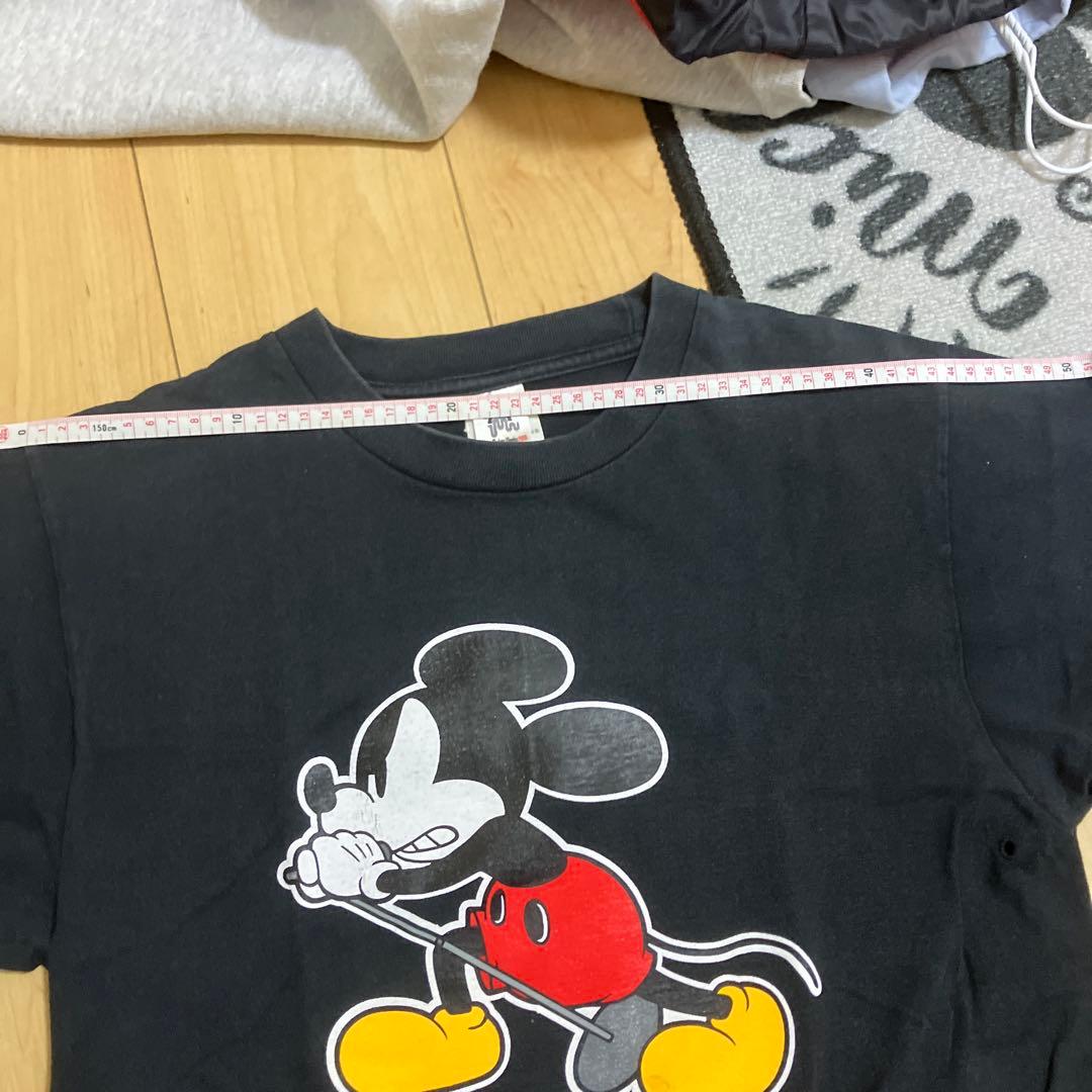 ミッキーマウス プリント Tシャツ 黒